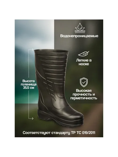 Сапоги мужские Неман цв. черный ЭВА р.46-47