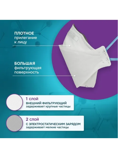 Полумаска фильтрующая PHSV 3010 без кл FFP1 до 4ПДК 10шт/уп