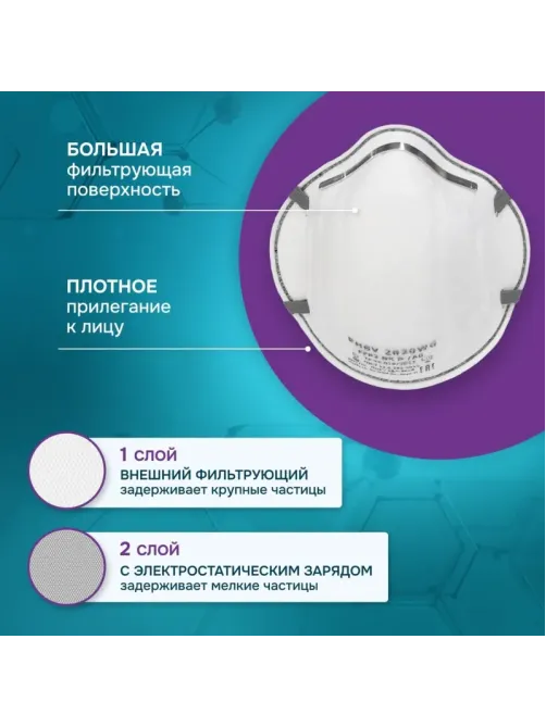 Полумаска фильтрующая PHSV 2020WG без кл FFP2 до 12ПДК