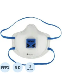 Полумаска фильтрующая UNIX Air 113V FFP3 R D 3шт/уп