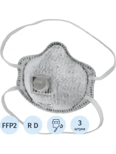 Полумаска фильтрующая UNIX Air 612V FFP2 R D/В0/Е0 3шт/уп