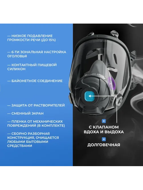 Маска полнолицевая панорамная PHSV 9300, р.L