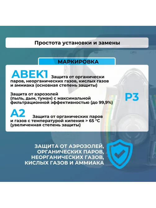 Держатель фильтра ELIPSE Р3 к полумаскам ABEK1P3/A2P3 (SPM523BCUA) 2 шт/уп