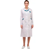 Халат жен м01 бел/бирюз 120-124/170-176