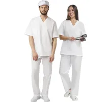 Костюм универсальный (куртка, бр) у05 КР без кармана бел 96-100/158-164