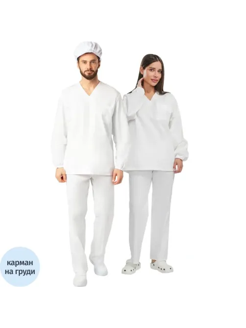 Костюм универсальный (куртка, бр) у05 ДР бел 124-132/170-176
