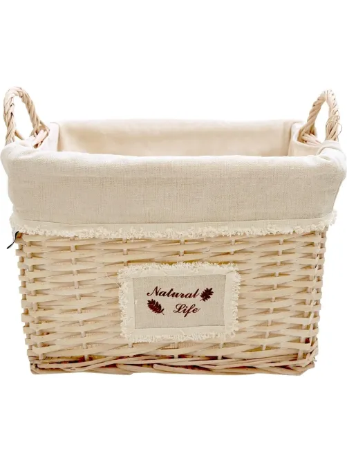 Корзина стеллажная высокая с ручками Natural life,Д360 Ш270 В260, EW-93 M