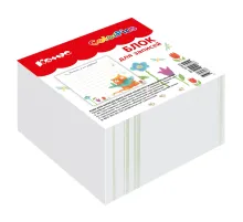 Блок для записей Комус Класс 90х90х50 мм, Colorpics, линовка 100г, склейка