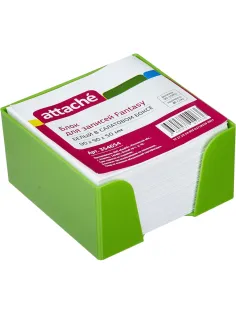 Блок для записей в подставке ATTACHE Fantasy 9х9х5 салат белый блок 80г/92