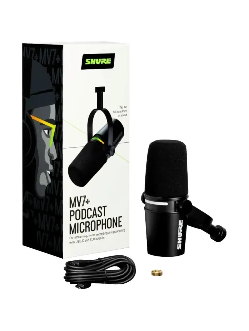 Микрофон Shure MOTIV MV7+-K, цифровой кардиоидный динамический