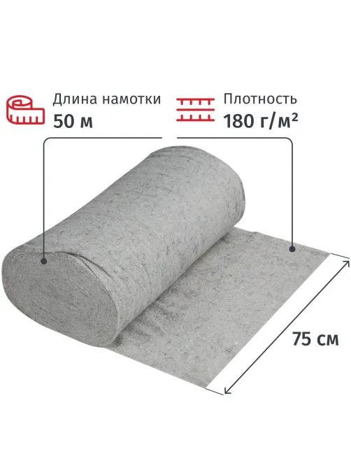Полотно техническое холстопр. ХПП светлое, рул 0,75х50м, пл. 180 г/м2