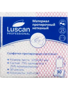 Материал протирочный нетканый Luscan Prof красный 110г 33,5х34,5см 30л/уп