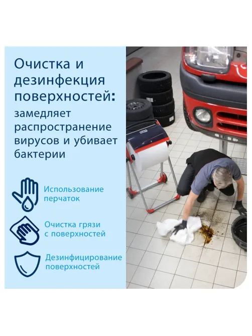 Материал протирочный нетканый Tork W1/W2/W3 300лx1рул/кор, белый 90537