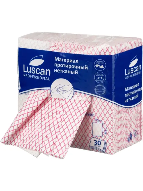 Материал протирочный нетканый Luscan Prof красный 110г 33,5х34,5см 30л/уп