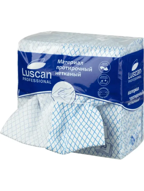 Материал протирочный нетканый Luscan Prof синий 110г 33,5х34,5см 30л/уп