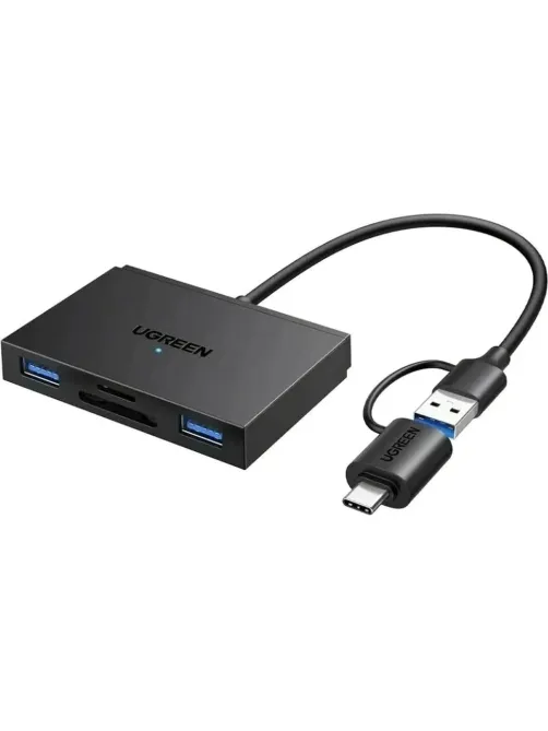 Картридер UGREEN CM812 (45167) 4-in-1 MicroSDxUSBxUSB-CxSDXCxSDHC черный