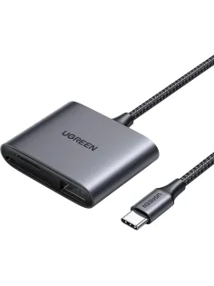 Картридер Ugreen CM387 (80798) USB-C to SD/TF + USB 2.0 серый