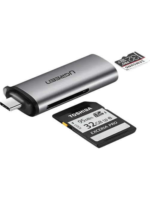 Картридер UGREEN USB-C 3.1 для карт памяти TF / SD (50704)