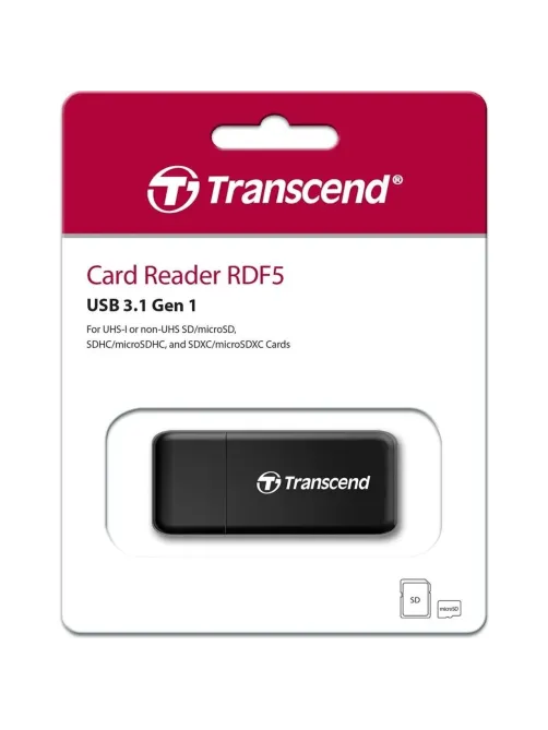Картридер Transcend TS-RDF5K USB 3.1 RDF5 для карт пам. SD/microSD, чёрный