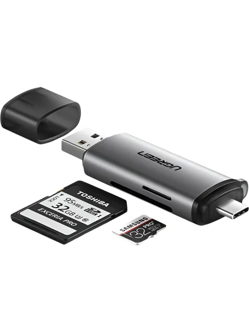 Картридер UGREEN USB-C + USB-A 3.0 для карт памяти TF/SD (50706)