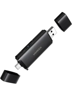 Картридер UGREEN CM803 (65024)на два слота 2-in-1 USB-C - USB-A SD черный
