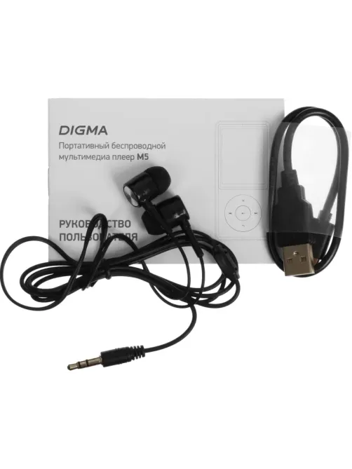 Плеер MP3 Hi-Fi Flash Digma M5 BT 32Gb черный/2.4/FM/microSD/microSDHC