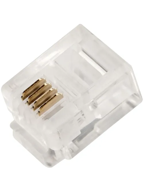 Коннектор RJ12 TWT TWT-PL12-6P4C/JR100 д/кабеля 4-ех конт 100шт/уп
