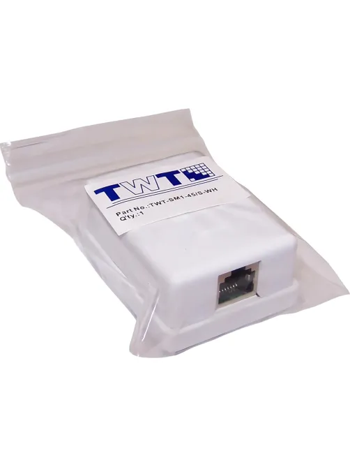Розетка настенная TWT TWT-SM1-45/S-WH, 1 порт RJ-45 кат. 5е, STP, белая