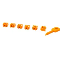 Вставка заглушек портаRJ-45 LANMASTER LAN-SEC45-PL-SET-OR 6шт/уп+ключ,оранж