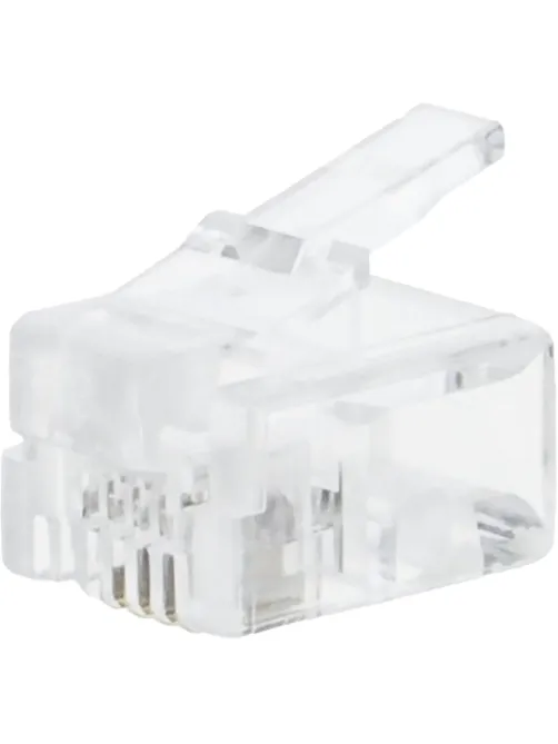 Коннектор TWT TWT-PL12-6P4C/100 RJ12 д/кабеля 4-ех контактный, 100шт/уп
