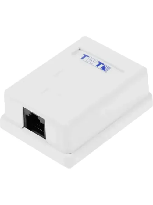 Розетка настенная TWT TWT-SM1-45-WH 1 порт RJ-45 кат. 5е, UTP, белая
