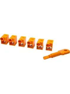 Вставка блокир-ов коннек-ра RJ-45 LANMASTER LAN-SEC45-CL-SET-OR 6шт/уп+ключ