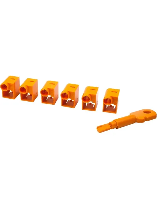 Вставка блокир-ов коннек-ра RJ-45 LANMASTER LAN-SEC45-CL-SET-OR 6шт/уп+ключ