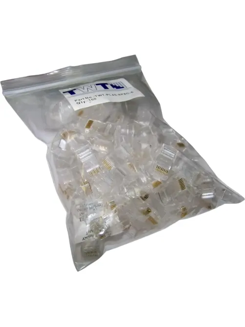 Коннектор RJ45 TWT TWT-PL45-8P8C-6 UTP 8P8C, универсальный, cat.6, 100шт/уп
