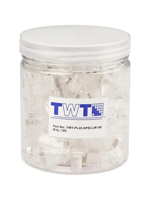 Коннектор RJ45 TWT TWT-PL45-8P8C/JR100 UTP 8P8C унив cat.5e 100шт/уп