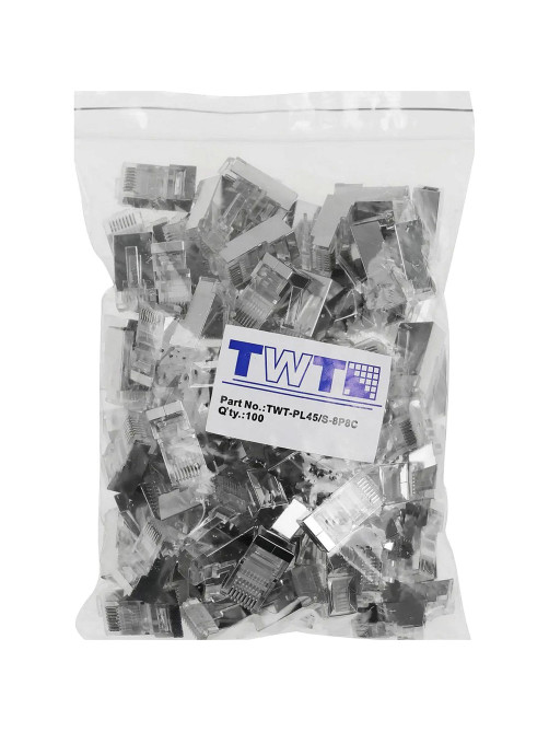 Коннектор TWT TWT-PL45/S-8P8C RJ45 STP 8P8C, универсальный, cat.5e 100шт/уп