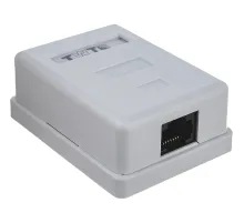 Розетка настенная TWT TWT-SM1-45/6-WH, 1 порт RJ-45 категории 6, UTP, белая