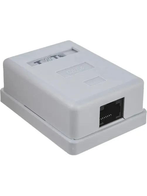 Розетка настенная TWT TWT-SM1-45/6-WH, 1 порт RJ-45 категории 6, UTP, белая