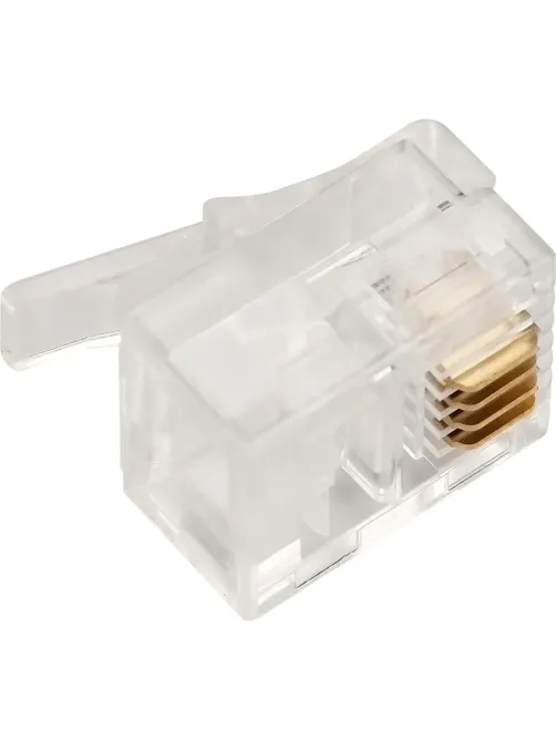 Коннектор RJ12 TWT TWT-PL12-6P4C/JR100 д/кабеля 4-ех конт 100шт/уп