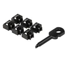 Вставка заглушек порта RJ-45 LANMASTER LAN-SEC45-PL-SET-BK 6шт/уп+ключ чер