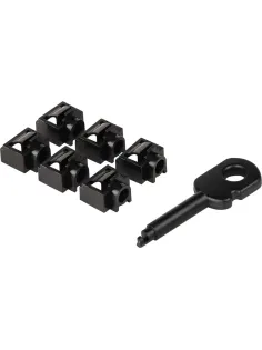 Вставка заглушек порта RJ-45 LANMASTER LAN-SEC45-PL-SET-BK 6шт/уп+ключ чер