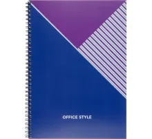 Бизнес-тетрадь А4,96л,обл.карт,греб,кл,Office Style,синяя
