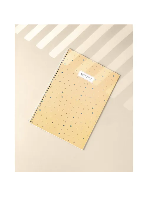Бизнес-тетрадь Flakes yellow обложка УФ лак, спираль, А4, 48л, клетка