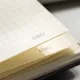 Бизнес-блокнот Deli А5 96л клет 80г тверд.облож, петл/ручк,хаки кожа EN118G