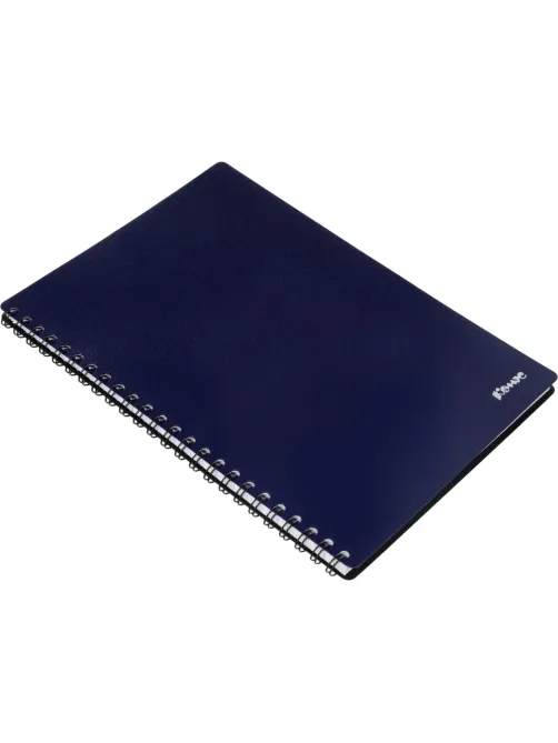 Бизнес-тетрадь Комус А5 60л, кл., обл.пластик, спираль, синяя Classic