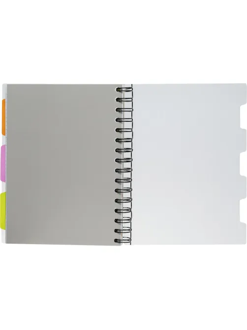 Бизнес-тетрадь 140л,кл,А5,SPIRAL BOOK Серый,евроспир,обл.пласт,раздел.84109