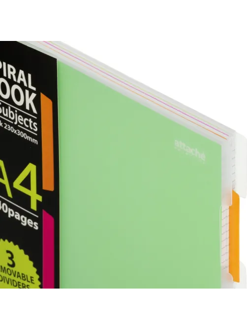 Бизнес-тетрадь 140л,кл,А4,SPIRAL BOOK Салатовый,евросп,обл.пл,раздел.84102