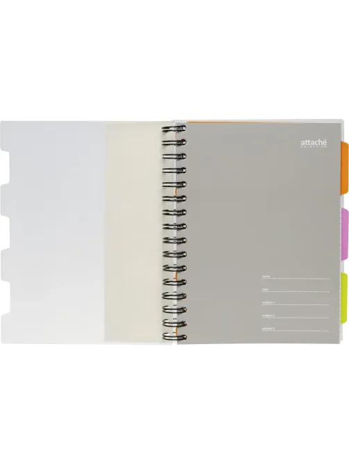 Бизнес-тетрадь 140л,кл,А5,SPIRAL BOOK Серый,евроспир,обл.пласт,раздел.84109
