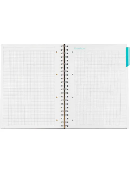 Бизнес-тетрадь SMARTBOOK А4 120л. клетка,спир,микроп,разд,карм,сер-бирюз