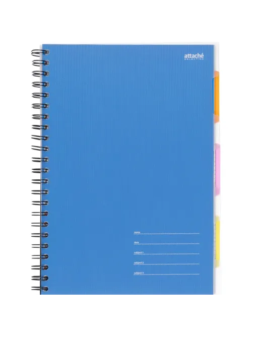 Бизнес-тетрадь 140л,кл,А4,SPIRAL BOOK Синий,евроспир,обл.пласт,раздел.84101